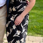 Here Comes the Sun Black formal dress with orchid print  Photo 2