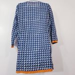 Oliphant 100% Cotton Printed Lightweight Tunic Blouse 3/4 Sleeves Blue Photo 1