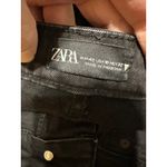 ZARA  Black Cropped Kick Flare Jeans Raw Hem Women's Size 10 Photo 4