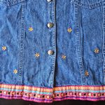 Casey & Max Embroidered Denim 100% Cotton Vest with Colorful Trim Size‎ XL Blue Photo 6