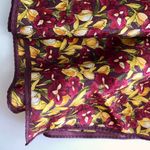 Vintage Red Iris Flower & Yellow Floral Print Silk Neck Scarf Photo 11