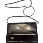 Bruno Magli Bologna Made in Italy Black Leather Suede Convertible Crossbody Bag Photo 0