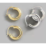 Boutique Chunky Tubular Hoop Earrings | White‎ Gold Filled Photo 9