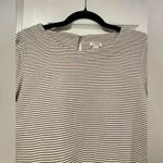 J.Crew  Cream Black Thin Stripes Ruffle Sleeve Mini Dress Round Neck Size S Photo 4