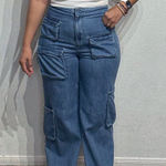 AFRM Blue Maxwell The High Rise Cargo Pants Sz 28 Photo 0