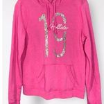 Hollister Pink With Silver Glitter “19” On Front Hoodie Kangaroo Picket Large Photo 0