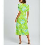 RHODE Maci Geometric Puff Sleeve Midi Dress, Electric Eden, 8 (US) Green Photo 2