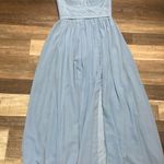 Azazie  Light Blue Satin Dress Photo 12