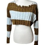BDG Urban Outfitters Distressed Neckline Cropped Striped Sweater Size XS Photo 0