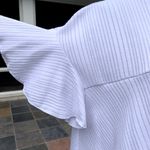 Kaari Blue  White Flutter Babydoll Top S Photo 1