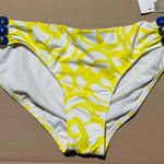 Perry Ellis Women’s Large  Yellow & White Swim Bikini Bottom NWT Photo 0