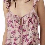 Free People  Take it away bodysuit pink floral medium Photo 0
