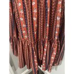 easel Floral Baby Doll Boho oversized Bell Sleeves Side Pockets Flowy Top Sz M Photo 8