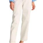 Future Collective Kahlana Brown High Rise Overlap Waist Straight Leg Jeans White Size 16 Photo 0