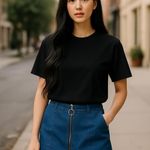 Sz S Chloe & Katie Blue Denim Zip Up Mini Skirt Photo 0