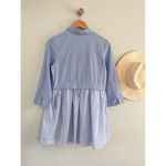 English Factory  | Stripe Contrast Mini Shirtdress in Powder Blue | Sz XS Photo 8