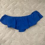 Trina Turk  off the shoulder ruffle top in blue Photo 4