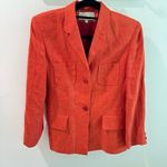 Xandres Belgium Burnt Orange 100% Linen Blazer Jacket Size 38 Photo 0