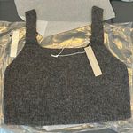 Everlane Cozy Stretch Crop Tank Heathered Graphite Size Medium NWT Photo 0