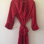 Victoria's Secret Vintage VS red floral silky robe Photo 5