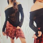 Free People  Asymmetrical Xia Skirt - Red and Orange Plaid Size S Photo 1