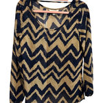 Charming Charlie ‎ Top Medium Chevron Print Long Sleeve Blouse Womens Photo 0