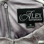 Alex Evenings Elongated Lace Mock Jacket Jersey Sheath Dress Smokey Orchid 16 Photo 3