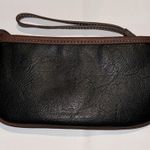 BOC Born Black/Brown Faux Leather‎ Wristlet Wallet w Zip Closure Card Slots Black Photo 2