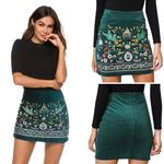 Simplee Apparel Simplee Embroidered Corduroy Mini Skirt NWT Photo 1