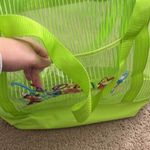 Disney Lime Green Huge Vinyl Velcro Closure Tote Bag Photo 2