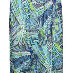 Bonworth ‎ Skirt Womens Medium Petite Blue Green Geometric Midi Casual Office Photo 0