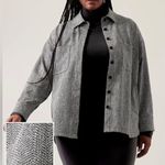 Athleta  Textured Plus Size Button Front Shirt Jacket Photo 0