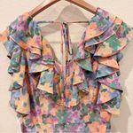 Lost + Wander  Florescence Midi Dress in Yellow Purple Floral One Size NWT Photo 4