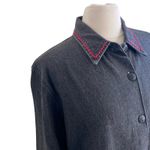 Coldwater Creek Shirt Jacket Womens Sz Large Black Bohemian Southwestern Denim Photo 1