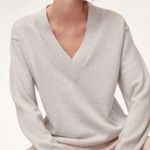 Wilfred  Aritizia Devry Grey V-Neck Sweater Oversized Merino Wool Comfy Small Photo 1