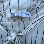 Bershka Pinstripes White and Black Striped Shorts with Tie Photo 2
