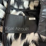 Yigal Azrouel Black & Cream Printed Leather Sheath Bodycon Dress Size 2 Photo 9