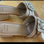 A New Day  Beige Mules with Crystal Buckle rattan size 10 Photo 2