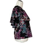 Amanda Uprichard  Floral One Shoulder Top - Black Multi - P(XS) Photo 1