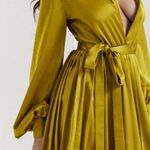 House Of CB ‎ 'Allegra' Chartreuse Pleated Shirt Dress NWOT size S Photo 1