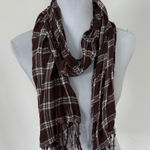 Source Unknown Brown Plaid Scarf with Fringe Photo 0