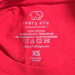 Ivory Ella  Red Long Sleeve T-Shirt Snow Elephant Cotton Holiday XS Photo 5