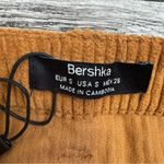 Bershka Womens Wide Wale Cord Corduroy Skirt S SM Small Warm Cognac Brown Zipper Photo 6