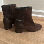 DONALD PLINER | Suede Leather Cindee Split Dark Brown Snake Print Boots Size 7 Photo 1
