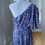 Nine West Purple Leopard Print One Shoulder Belted Dress Size Large Photo 13