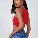 SheIn Red Halter Crop Top Photo 1