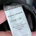 Karina Grimaldi 100% Silk Black Sequin/Beaded Sleeve Blouse Size XS Photo 8