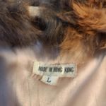 Vintage Women's Large Genuine Rabbit Fur Patchwork Boho Hippie Rustic Vest Brown Photo 6