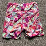 Sendara Floral Watercolor Biker Athletic Shorts Pink Size M Photo 1