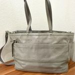 Coach F17940 Large Gray Patent Leather Baby Messenger Large Diaper Tote Bag Photo 1